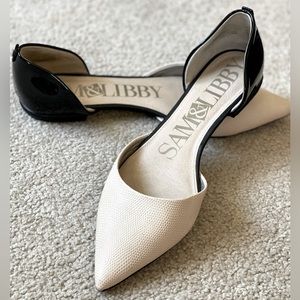 Sam & Libby black patent and tan flats
